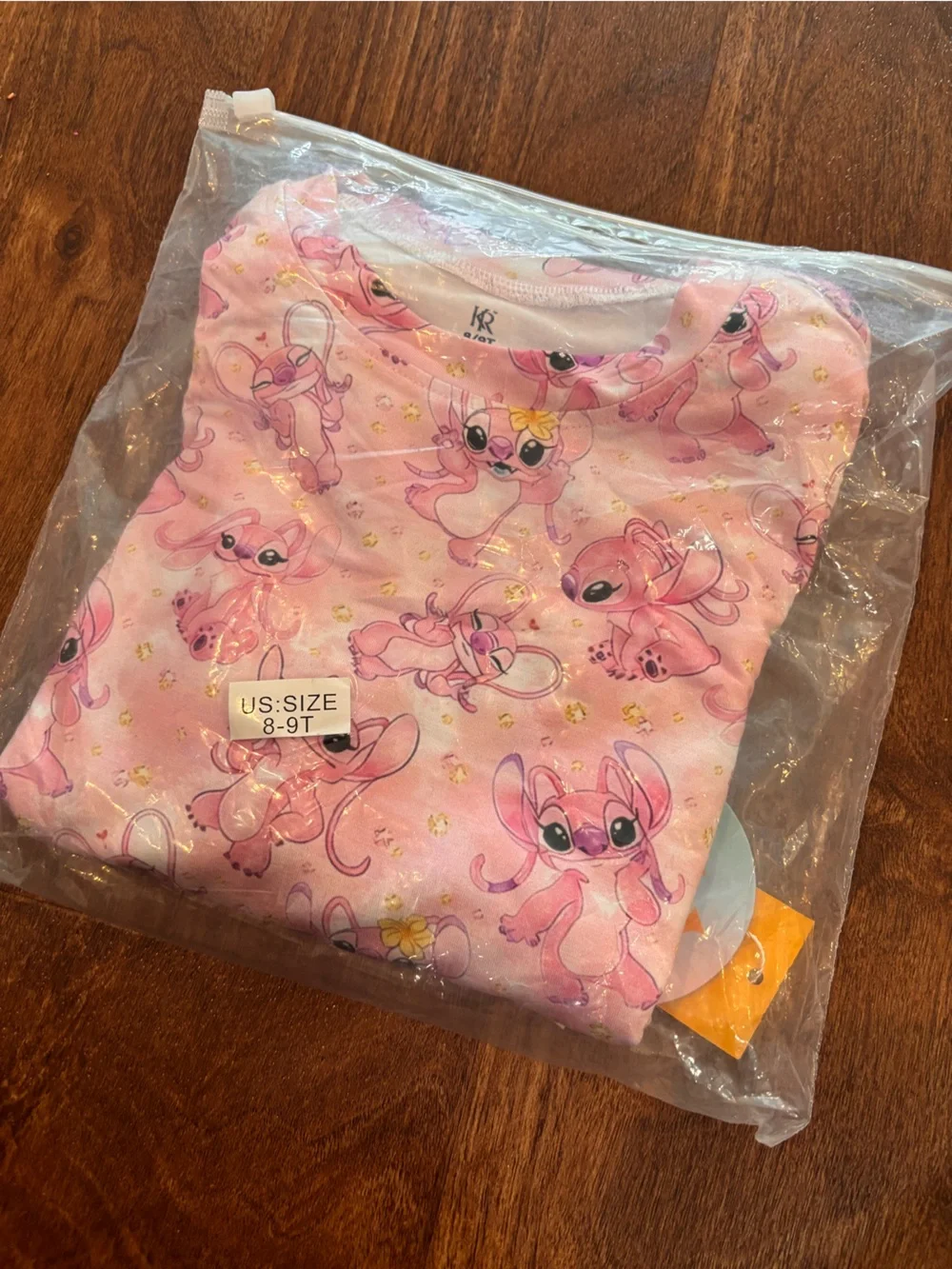 Kids Pink Stitch Disney Print Shortie Bamboo Pajama Set